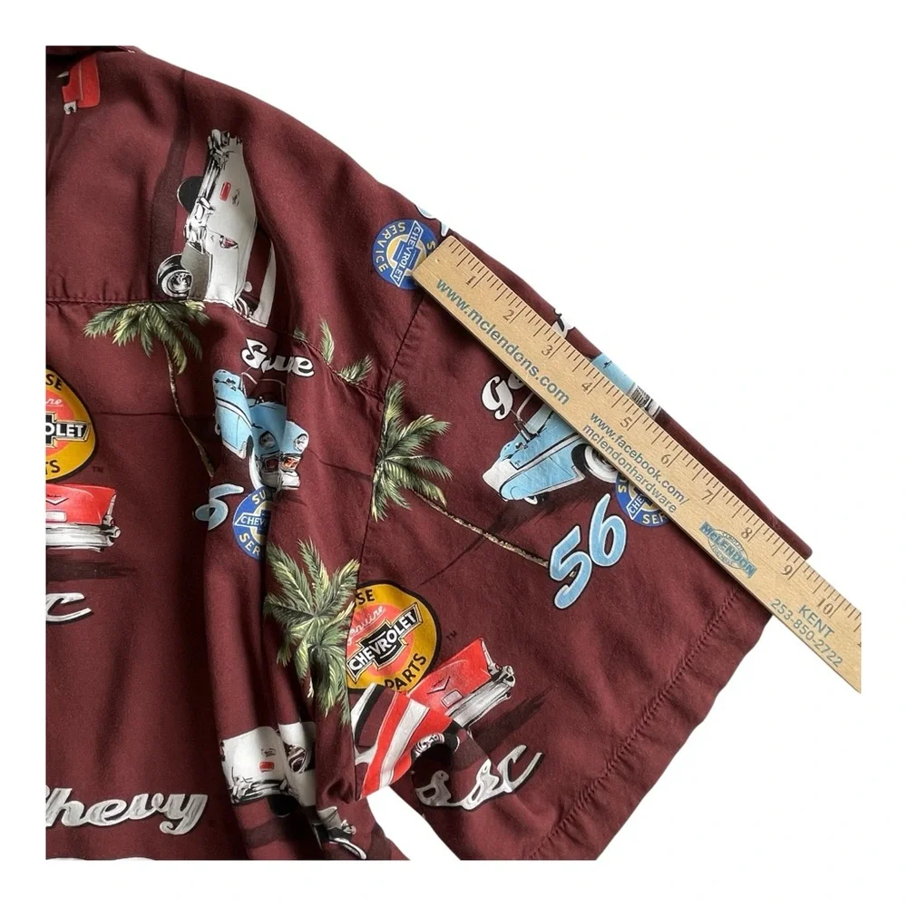 Vintage Paradise Found Men's GM‎ 57 Chevy Hawaiian Camp Shirt